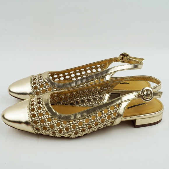 New JCREW Woven Slingback Flats in Light Gold Metallic $128 BZ218 - Picture 5 of 6